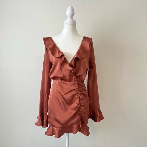 Majorelle Nelly Mini Dress Terracotta Brown NEW Size Small - Picture 3 of 11